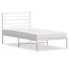 vidaXL Metal Bed Frame without Mattress with Headboard White 80x200cm