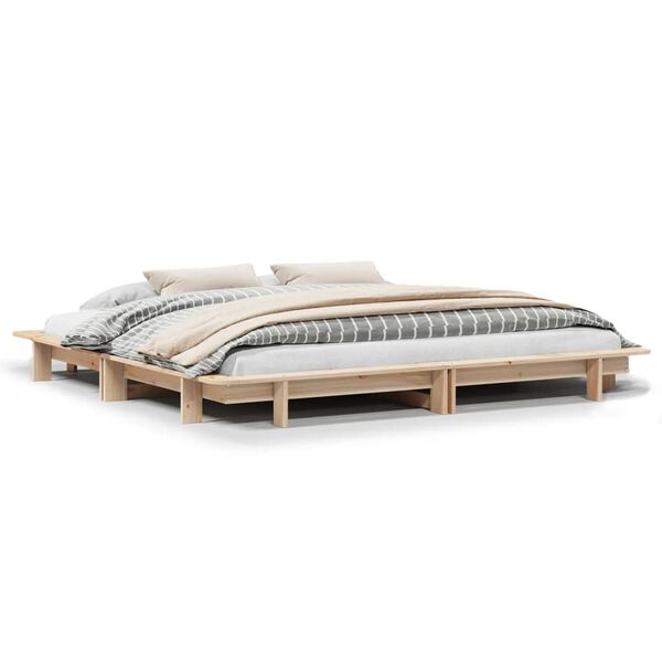 vidaXL Bed Frame without Mattress 200x200 cm Solid Wood Pine