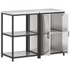 vidaXL Kitchen Storage Set with Shelf 2 pcs Silver Stainless Steel