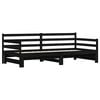 vidaXL Daybed with Trundle without Mattress Black 90x200 cm Solid Wood