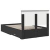 vidaXL Bed Frame with Headboard Black 120 x 190 cm Engineered Wood