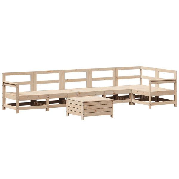 vidaXL 7 Piece Garden Sofa Set Solid Wood Pine