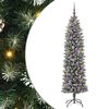 vidaXL Artificial Slim Christmas Tree Green and White 180 cm