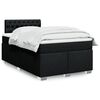 vidaXL Box Spring Bed with Mattress Black 120x200 cm Fabric