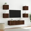 vidaXL 6 Piece TV Wall Units with LED Brown Oak Engineered Wood
