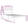 vidaXL Metal Bed Frame without Mattress with Headboard Black 90x190cm