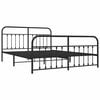vidaXL Metal Bed Frame without Mattress with Footboard Black 183x213cm