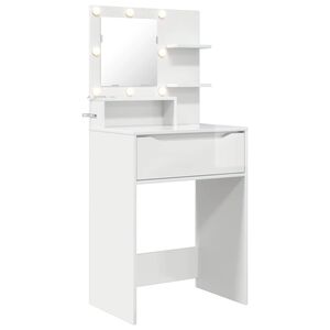 vidaXL Bedroom Dressing Tables High Gloss White 80 x 39.6 x 135 cm