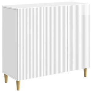 vidaXL Sideboard High Gloss White 89 x 34.5 x 80 cm Engineered Wood
