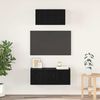 vidaXL TV Cabinet Set Wall-mounted 2 pcs Black Oak Engineered Wood
