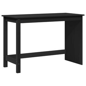 vidaXL Desk Black 112 x 50 x 75 cm Solid Pine Wood