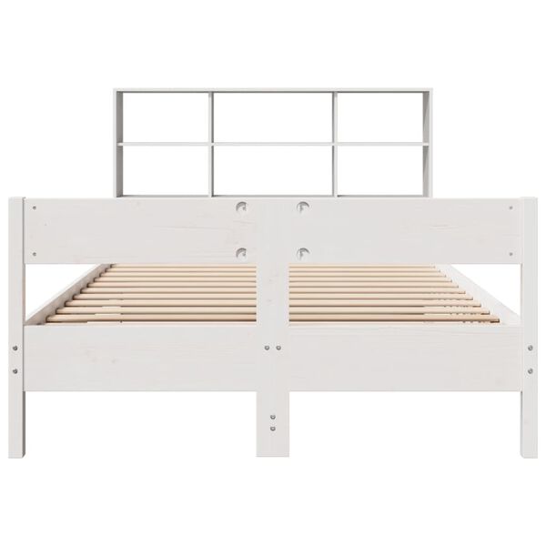 vidaXL Bookcase Bed without Mattress White 140x200cm Solid Wood Pine