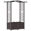 vidaXL Raised Bed with Trellis and Roof Brown 125 x 40 x 138 cm PP