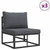 vidaXL Garden Sofa Set with Cushion 5 pcs Black Aluminium