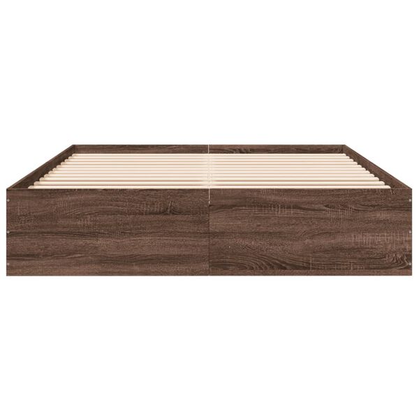 vidaXL Bed Frame without Mattress Brown Oak 160x200 cm