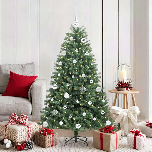 vidaXL Artificial Hinged Christmas Tree Green 150 cm PVC and Metal