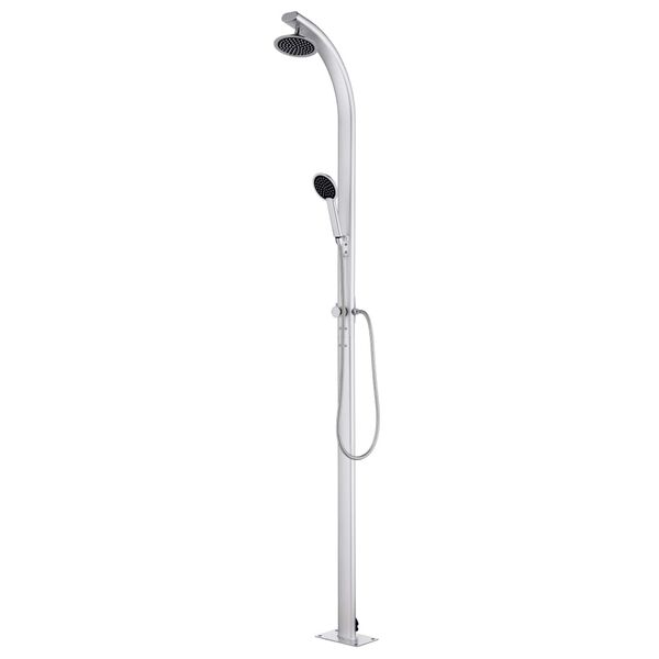 vidaXL Garden Shower with Grey Base 220 cm Aluminium