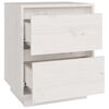 vidaXL Bedside Cabinet White 40x35x50 cm Solid Wood Pine