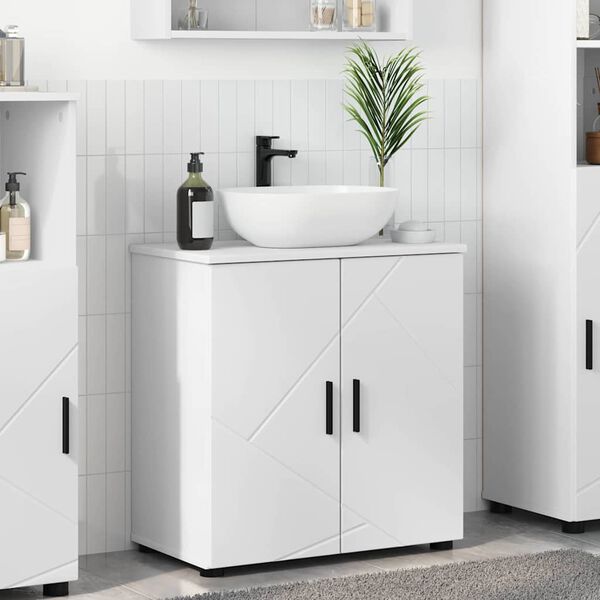 vidaXL Bathroom Cabinet White 61 x 35 x 64 cm Engineered wood & Metal