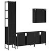 vidaXL 4 Piece Bathroom Cabinet Set Black Engineered Wood
