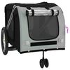 vidaXL Pet Bike Trailer Grey and Black Oxford Fabric and Iron