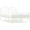vidaXL Metal Bed Frame without Mattress with Footboard&nbsp;White 120x190cm