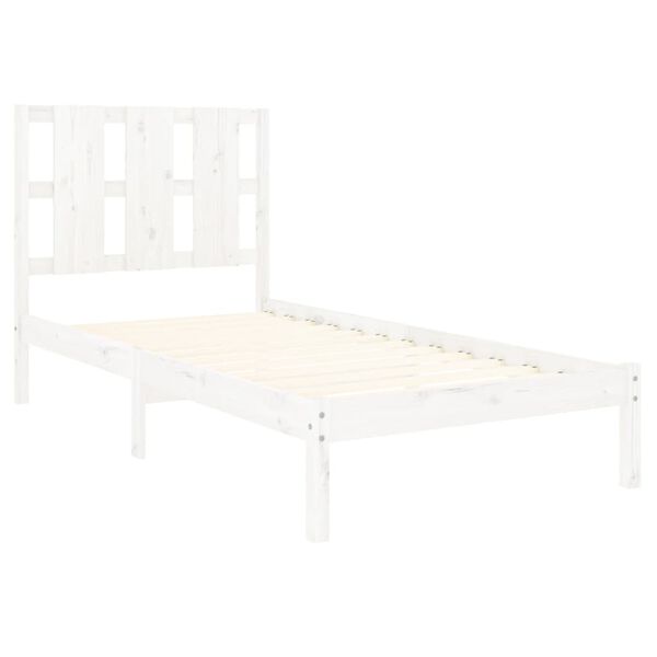 vidaXL Bed Frame without Mattress White 90x200 cm Solid Wood Pine