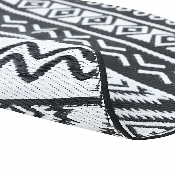 vidaXL Outdoor Carpet ARAKIL Black Ø120 cm PP