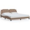 vidaXL Bed Frame with LED without Mattress "Zadar" Cappuccino 180x200 cm
