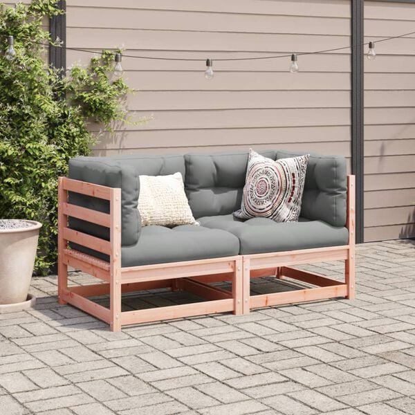 vidaXL 2 Piece Garden Sofa Set Solid Wood Douglas Fir