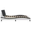 vidaXL Bed Frame with LED without Mattress "Zadar" White and Black 200x200 cm