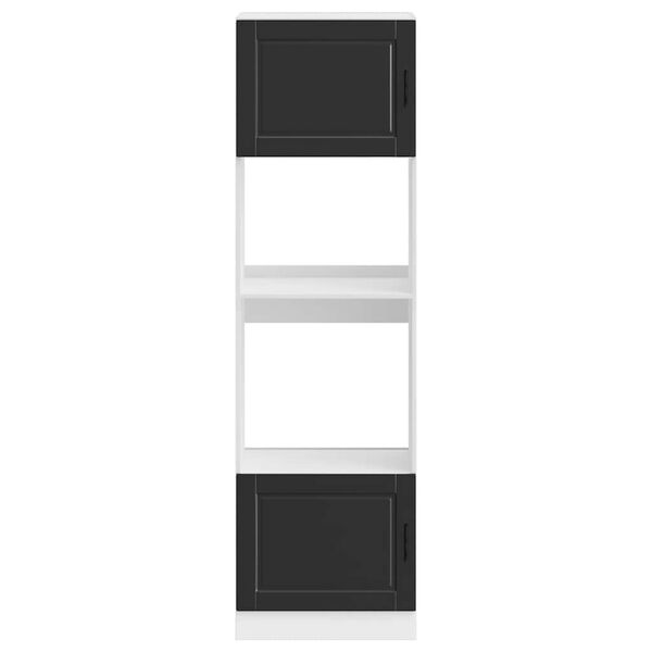 vidaXL Oven Cabinets 2 pcs Porto Black Engineered Wood