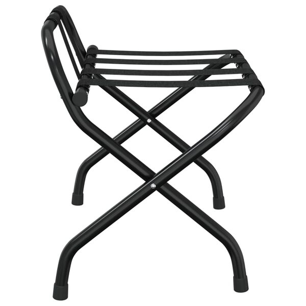 vidaXL Luggage Rack with Backrest Black 56x39x52 cm