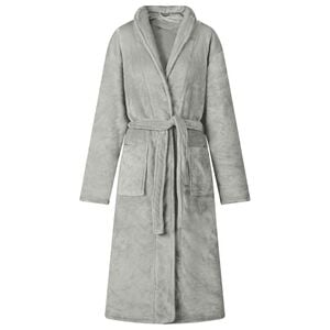 vidaXL Bathrobe without Hood Grey S Flannel