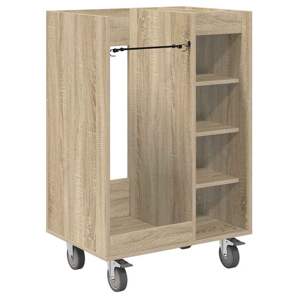 vidaXL Golf Cabinet with Wheel Plain Sonoma Oak 65 x 45 x 98 cm