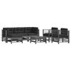 vidaXL 7 Piece Garden Lounge Set with Cushions Grey Solid Wood