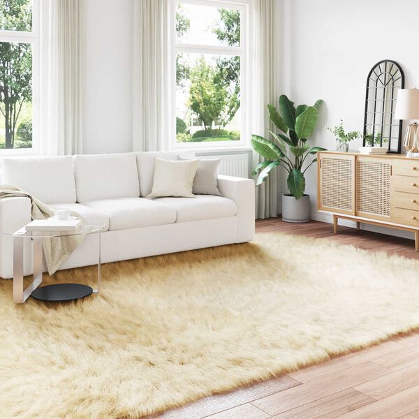 vidaXL Faux Sheepskin Rug Tafalla Cream 240 x 340 cm Polyester