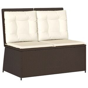 vidaXL Garden Bench Brown Poly Rattan