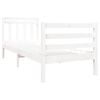 vidaXL Bed Frame without Mattress White Single Solid Wood