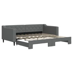 vidaXL Daybed with Trundle without Mattress Dark Grey 90x190 cm Single