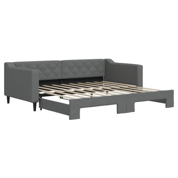 vidaXL Daybed with Trundle without Mattress Dark Grey 90x190 cm Single