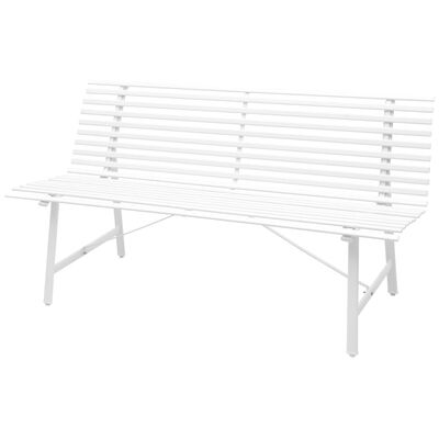 vidaXL Garden Bench 150 cm Steel White
