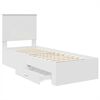 vidaXL Bed Frame White and Silver 70 x 190 cm Engineered Wood