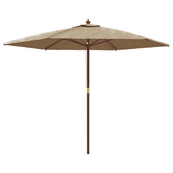 vidaXL Garden Parasol with Wooden Pole Taupe 299x240 cm