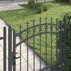 vidaXL Fence Gate with Spikes Grey 100 x 100 cm Powder-coated steel