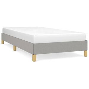 vidaXL Bed Frame without Mattress Light Grey 90x190 cm Single Fabric