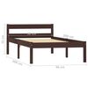 vidaXL Bed Frame without Mattress Dark Brown Solid Wood 90x200 cm (283202+321988)