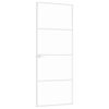 vidaXL Interior Door White 76x201.5 cm Tempered Glass&Aluminium Slim