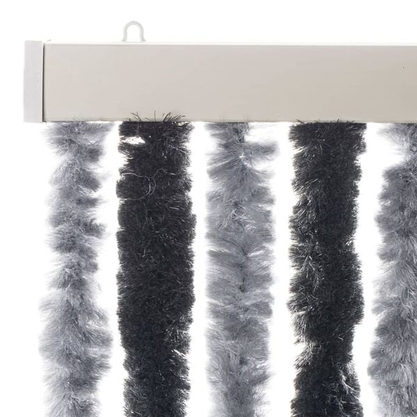 vidaXL Fly Curtain Grey and Black 90x220 cm Chenille