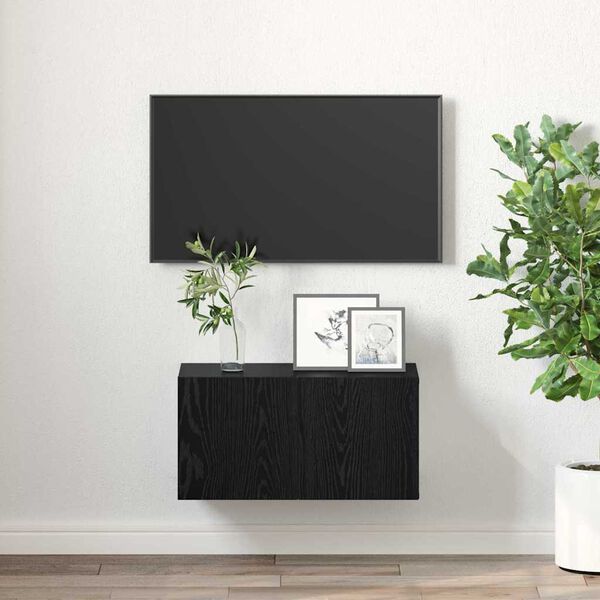 vidaXL TV Cabinet Set Black 60 x 30 x 30 cm Engineered Wood